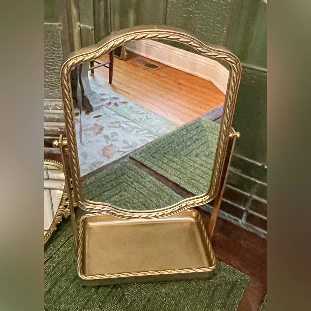 Anthropologie Brodie Twisted Metal Tabletop Vanity Mirror NEW